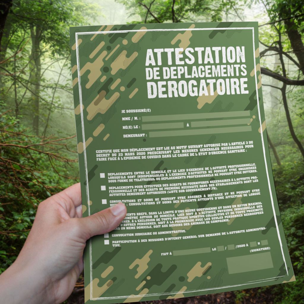 Attestation de déplacement dérogatoire • 13 avril 2020